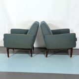Italian Mid-century wood modern armchairs from 60s