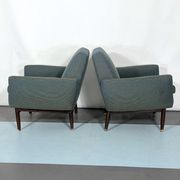 Italian Mid-century wood modern armchairs from 60s