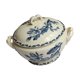Soupière terre de fer gien cactus blue porcelain opaque old 19 th earthenware