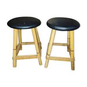 tabourets en rotin