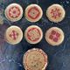 Set of six coasters with small plate