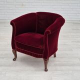 1960s, Danish lounge chair, furniture velour, beech wood legs, original condition.