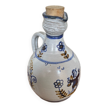 Old grey stoneware bottle brittany decor + vintage cork stopper