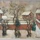 Oil on canvas painting "snow in Paris" signed Darvill 1958