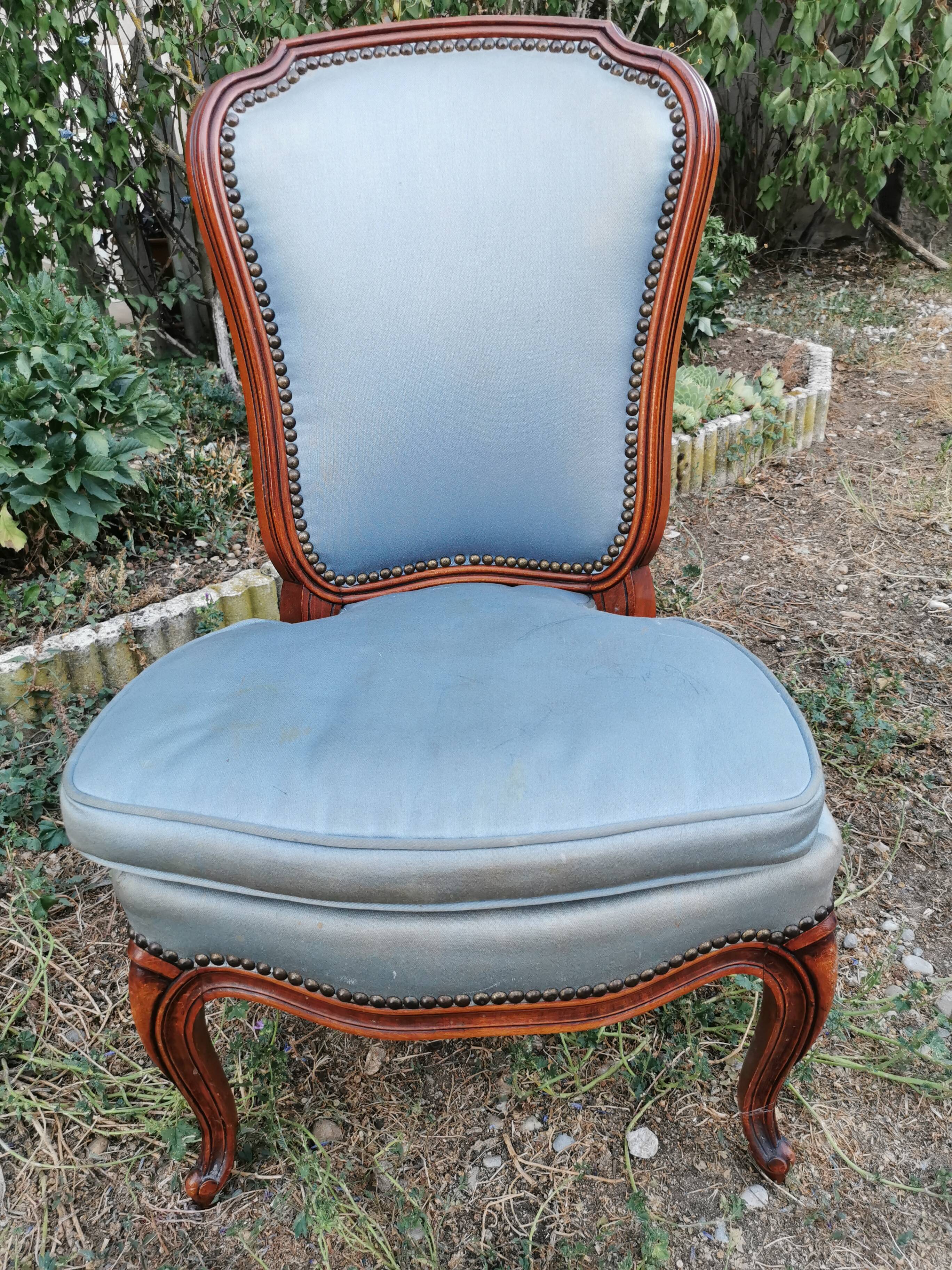 Old small cherry wood armchair