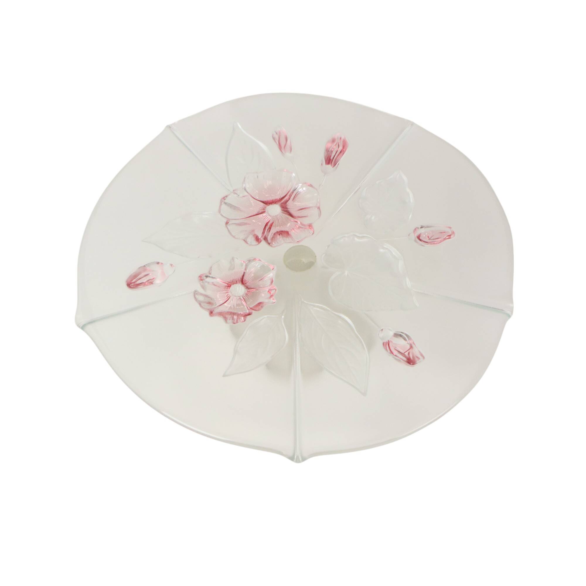 Vintage Glass Cake Stand Cake Plateau Flowers Mikasa Calypso