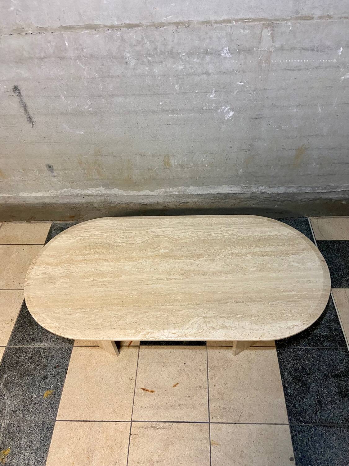 Travertine coffee table
