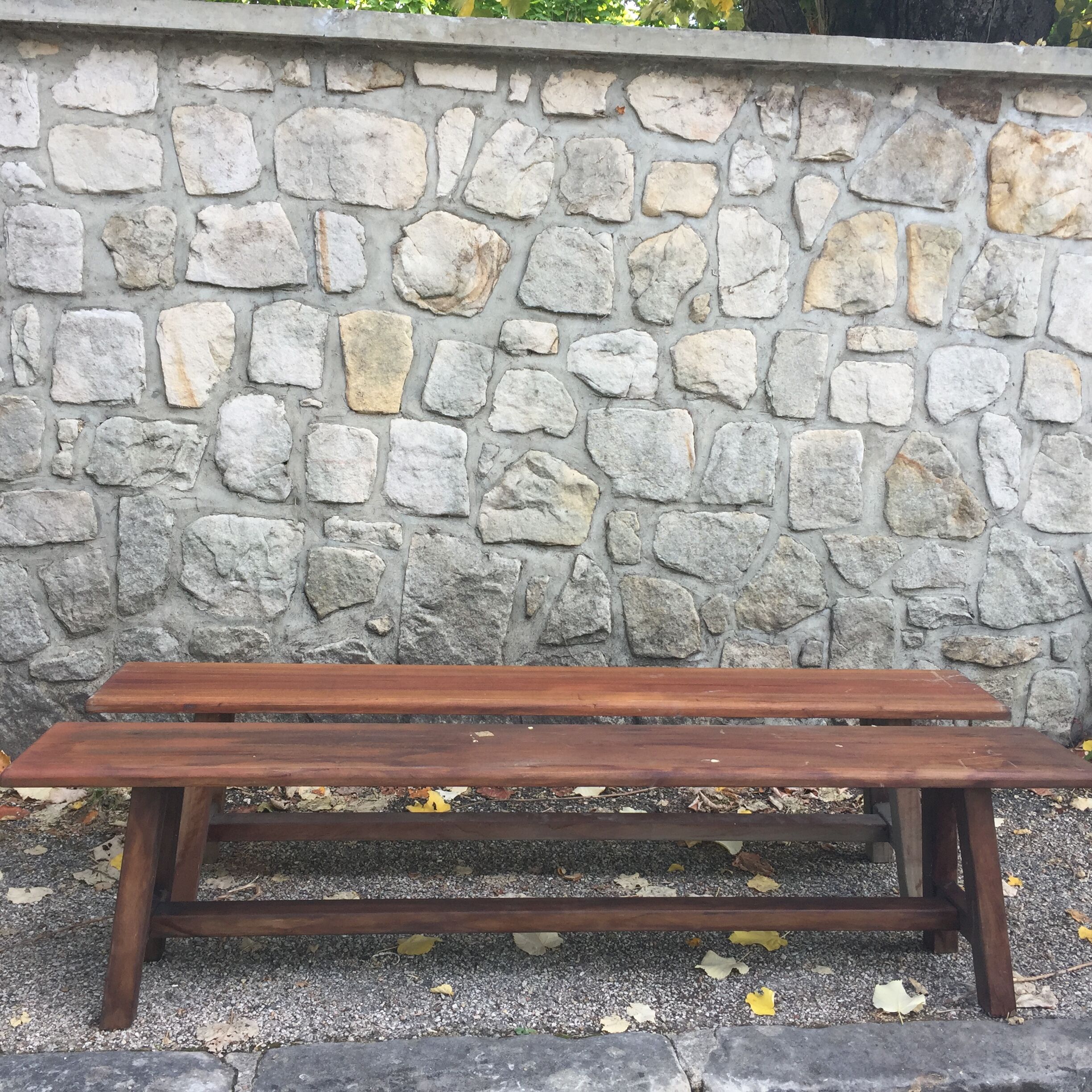 Bench in old solid wood