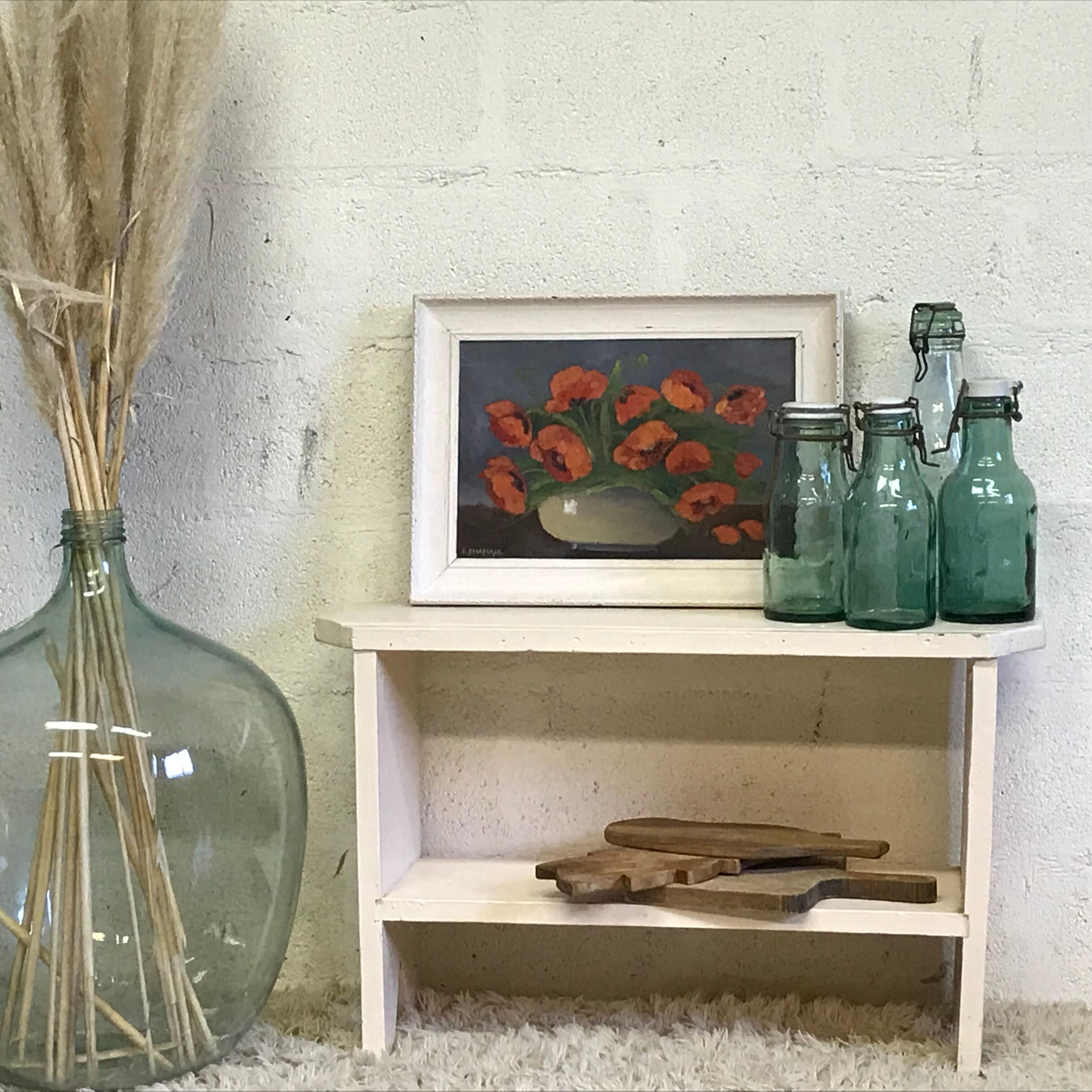 Floral painting in framed oil