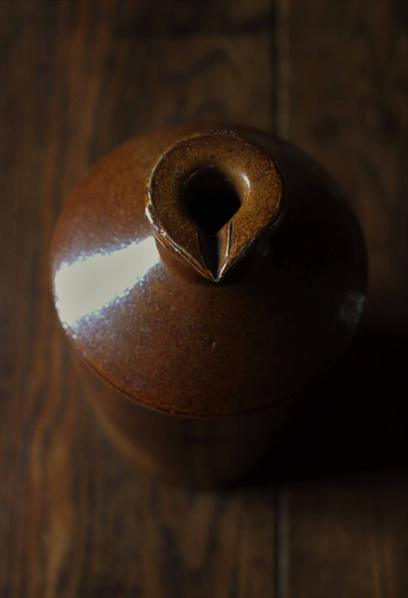 Vintage Bourne Deney Stoneware Pour Spout Liquor Bottle