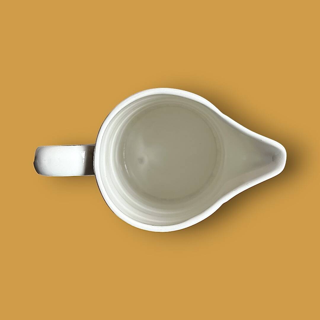 Vintage white ceramic jug with glaze – 2 L - BOCH La Louvière