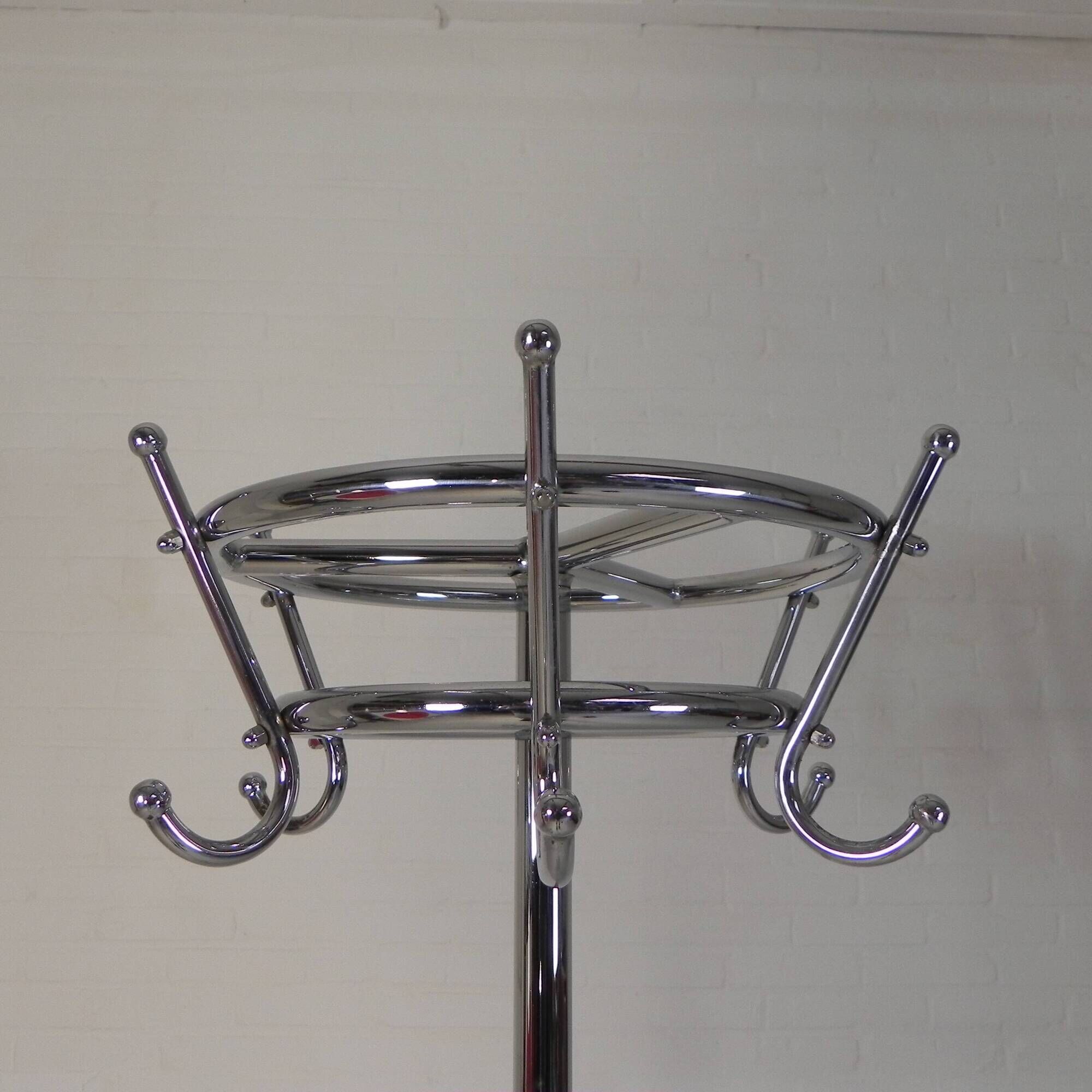 Freestanding Tubax coat rack with 6 double hooks, 1950s