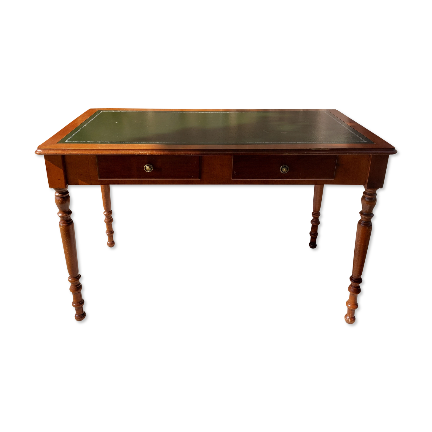 Desk green leather top