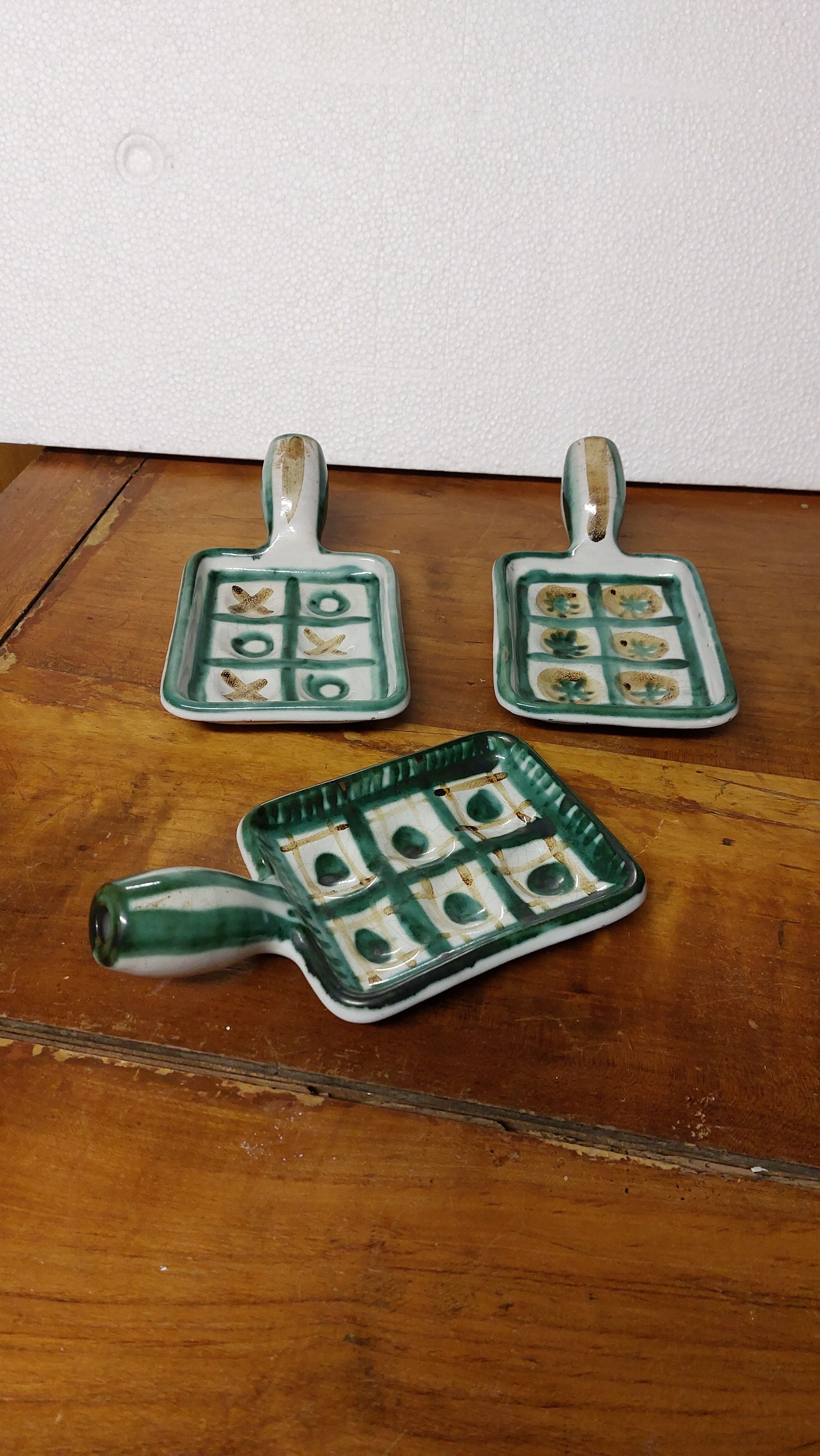 Three Robert Picault ceramic frying pans