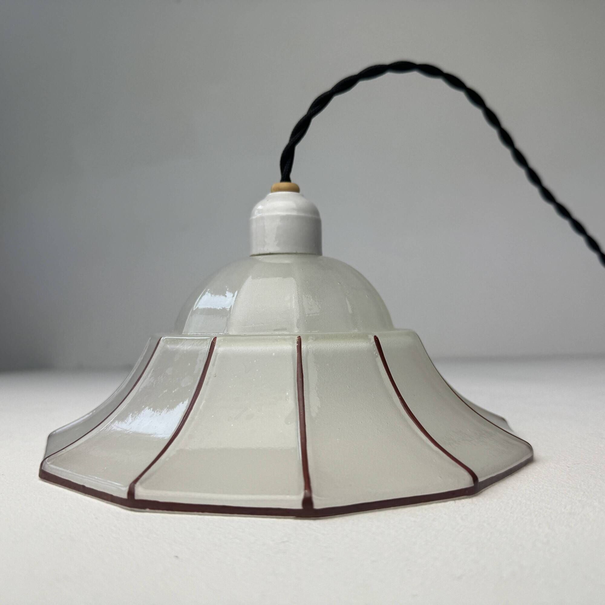 Lot 3 anciennes suspensions verre art-deco