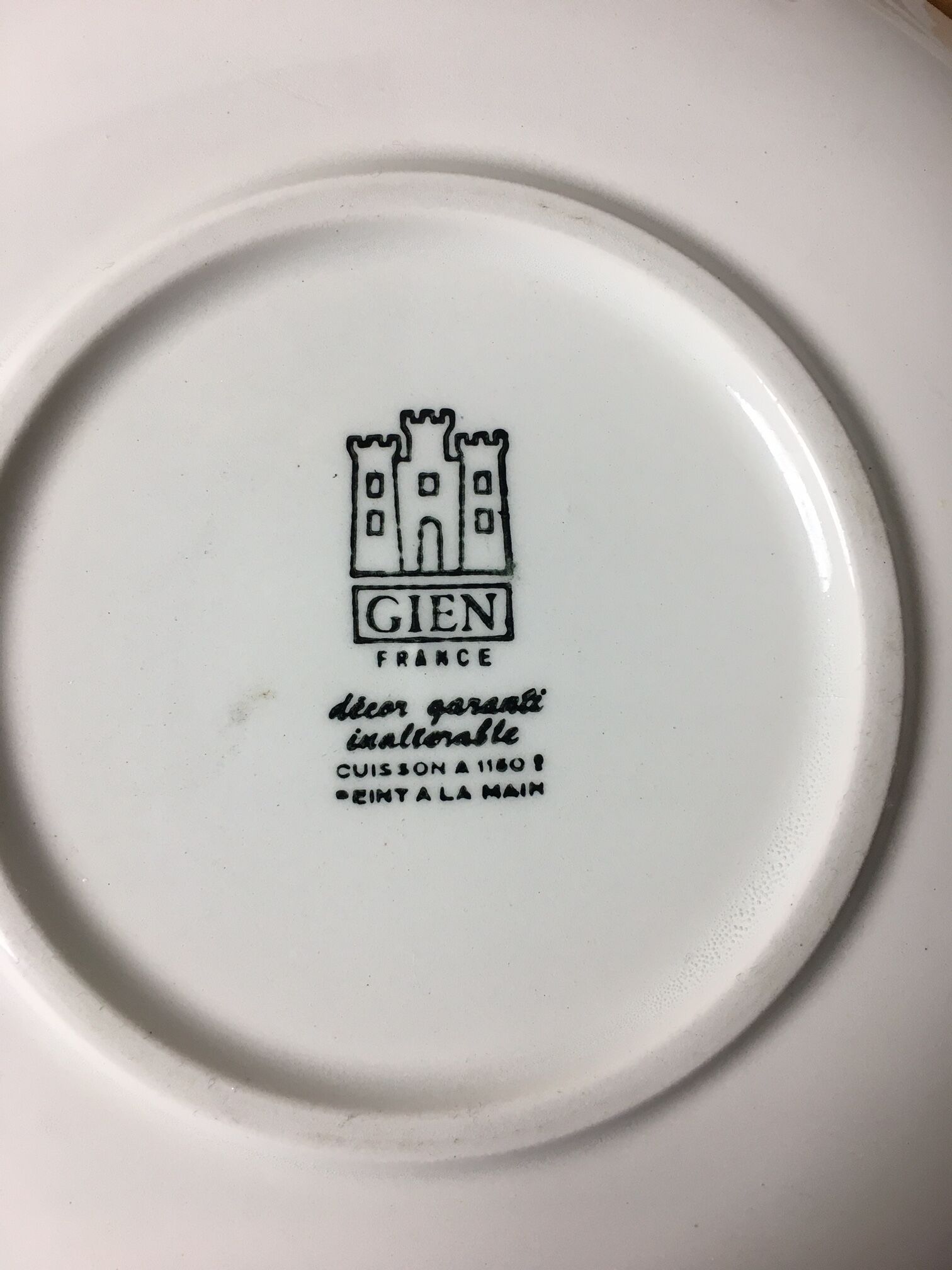 6 dessert plates manufacture of Gien