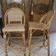 Tabourets de bar rotin vintage