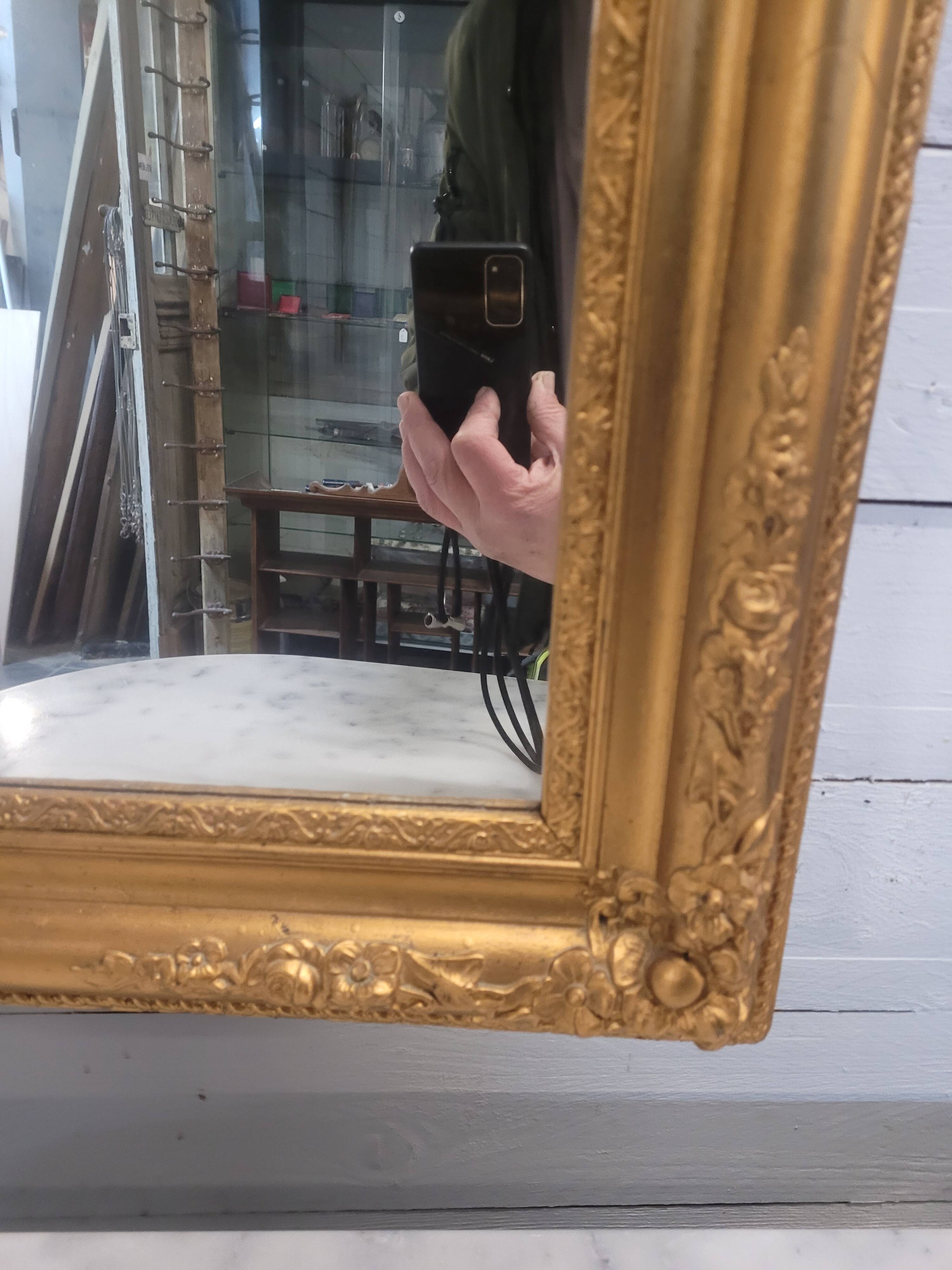 Old Louis Philippe style gilded mirror, 100×83cms