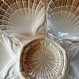 Set of 6 vintage shell plates in Sarreguemines barbotine