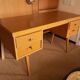 Oak-plated desk and formica 60s/70s