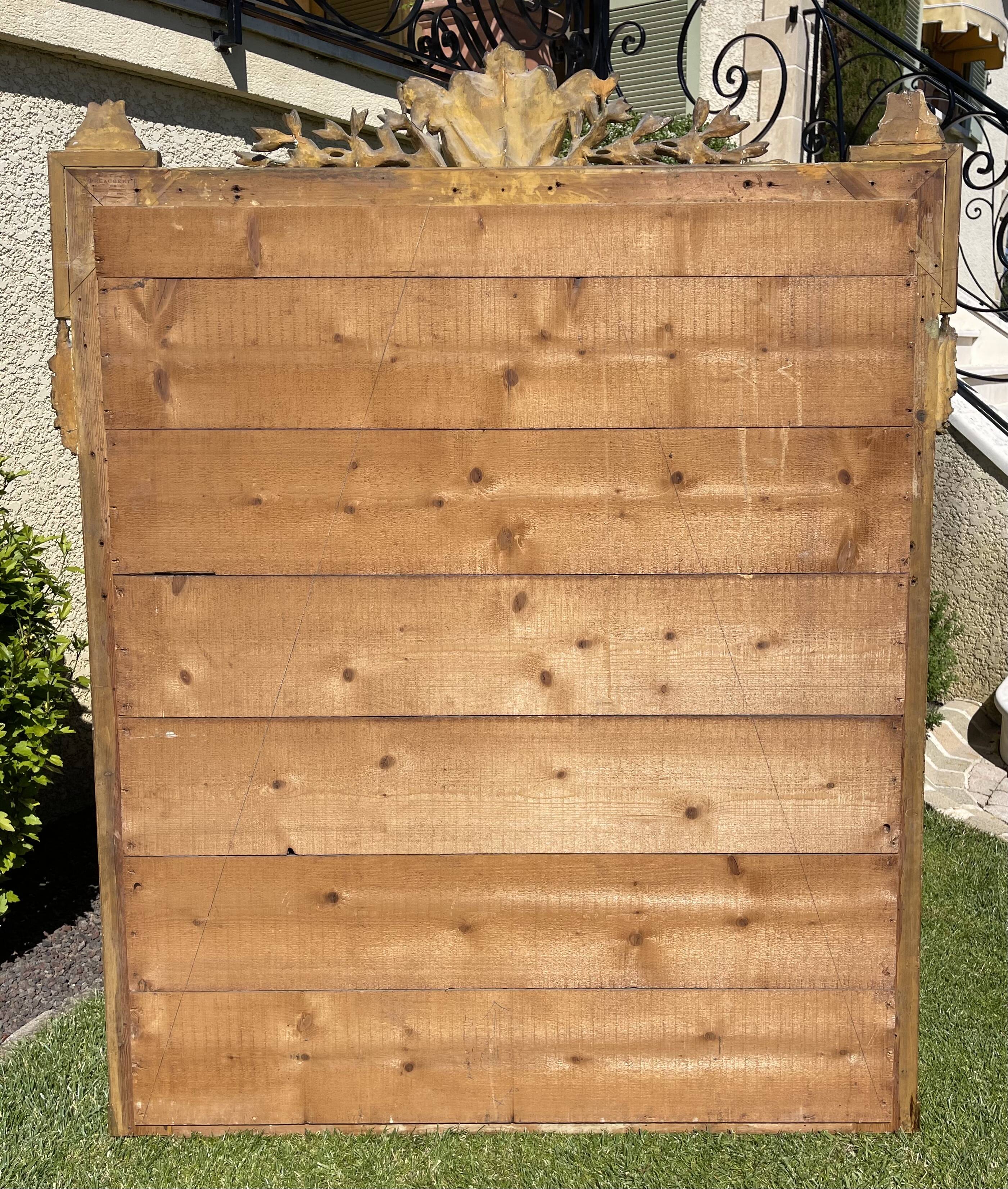 Gilded plaster mirror Louis XVl style