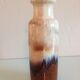 Beige and brown tube vase by Scheurich Ceramic, vintage 60s-70s