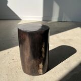 Side table in black petrified wood h:28,5cm d:17cm