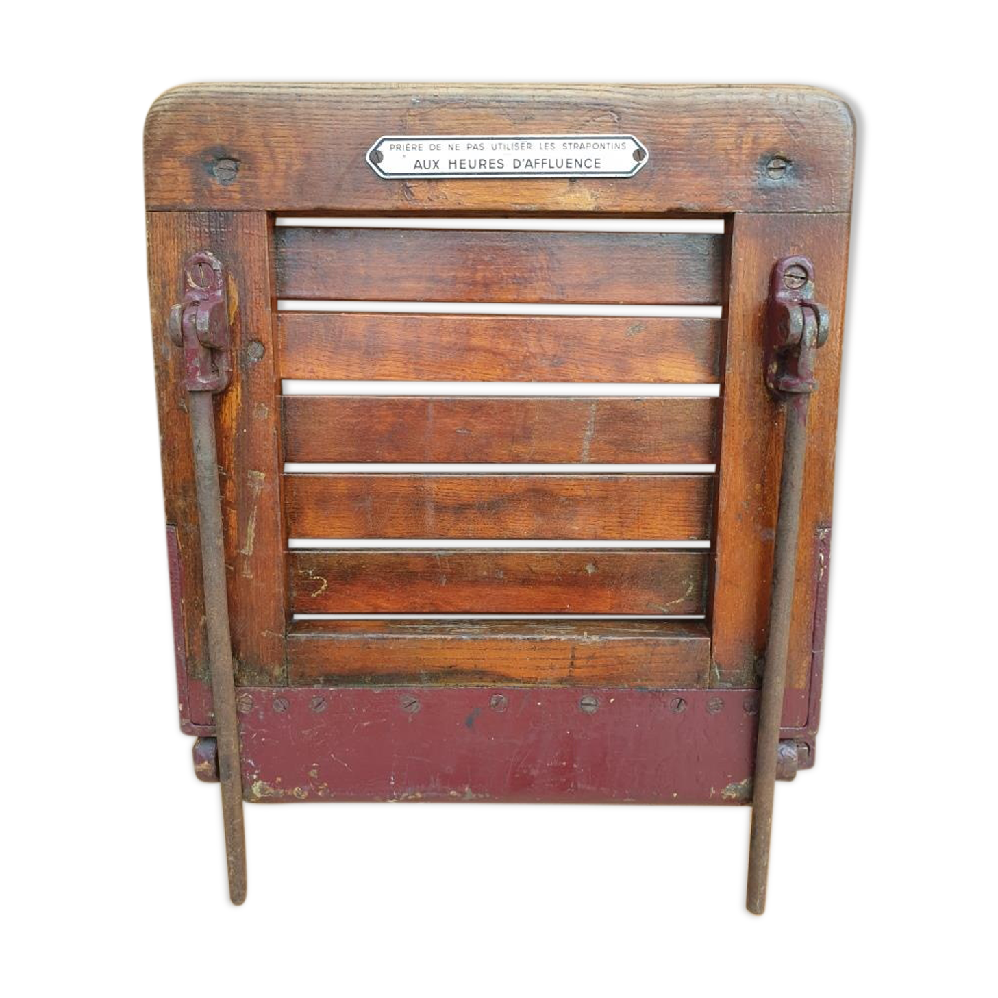 Folding seat wood Paris metro Sprague