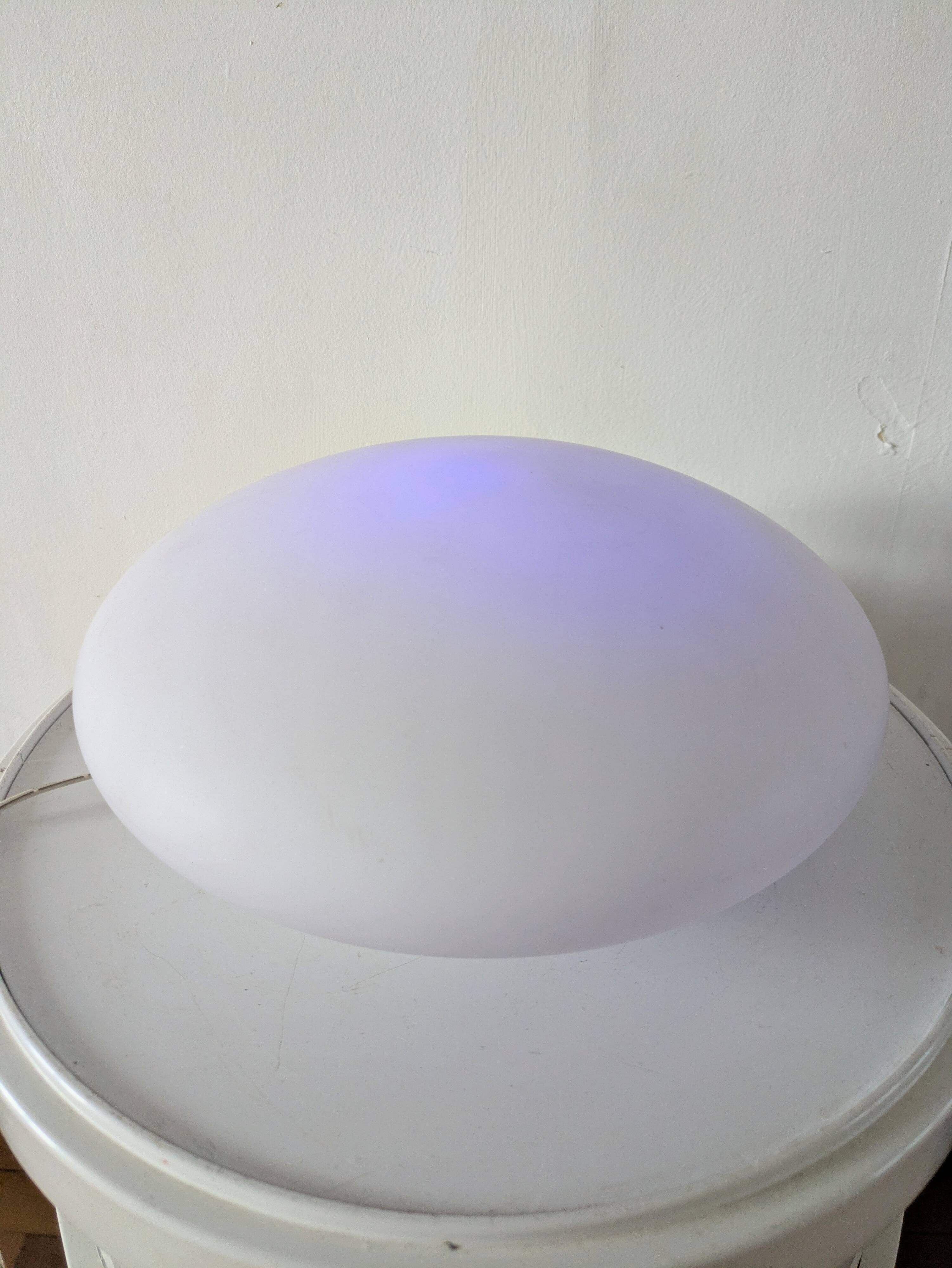 White opaline pebble lamp dlg Joseph André Motte
