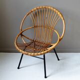 Vintage rattan armchair for adults