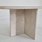 Travertine Coffee or Side Table in Teardrop Shape, Italy 1980s