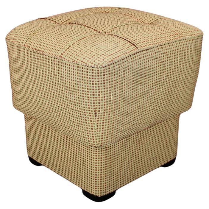 Tabouret art déco tchécoslovaque des années 1930 avec assise à ressorts, nouvelle tapisserie