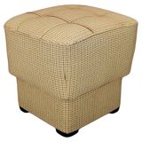 Tabouret art déco tchécoslovaque des années 1930 avec assise à ressorts, nouvelle tapisserie