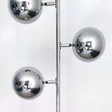 Vintage design floor lamp Eye Ball chrome tulip base - 3 adjustable globes