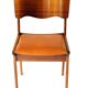 Scandinavian dining chairs, beech & leather 1960