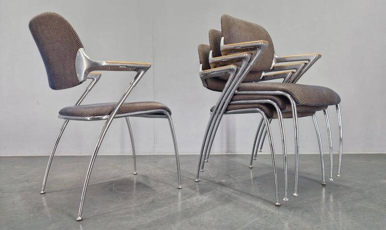 Set of four golf dining chairs designed by Franceso Zaccone, Germany, 1970s