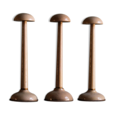 3 wooden hats turned, art deco