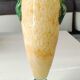 Amphora vase, speckled yellow. Murano style. Blown glass. Height 28 cm