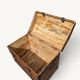 Coffre de voyage bombé ancien en bois et fer forgé – XIXe siècle
