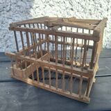 Old wooden bird transport cage