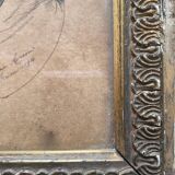 Painting "Portrait of horse" by Jeanne Arrow dated 1894 frame