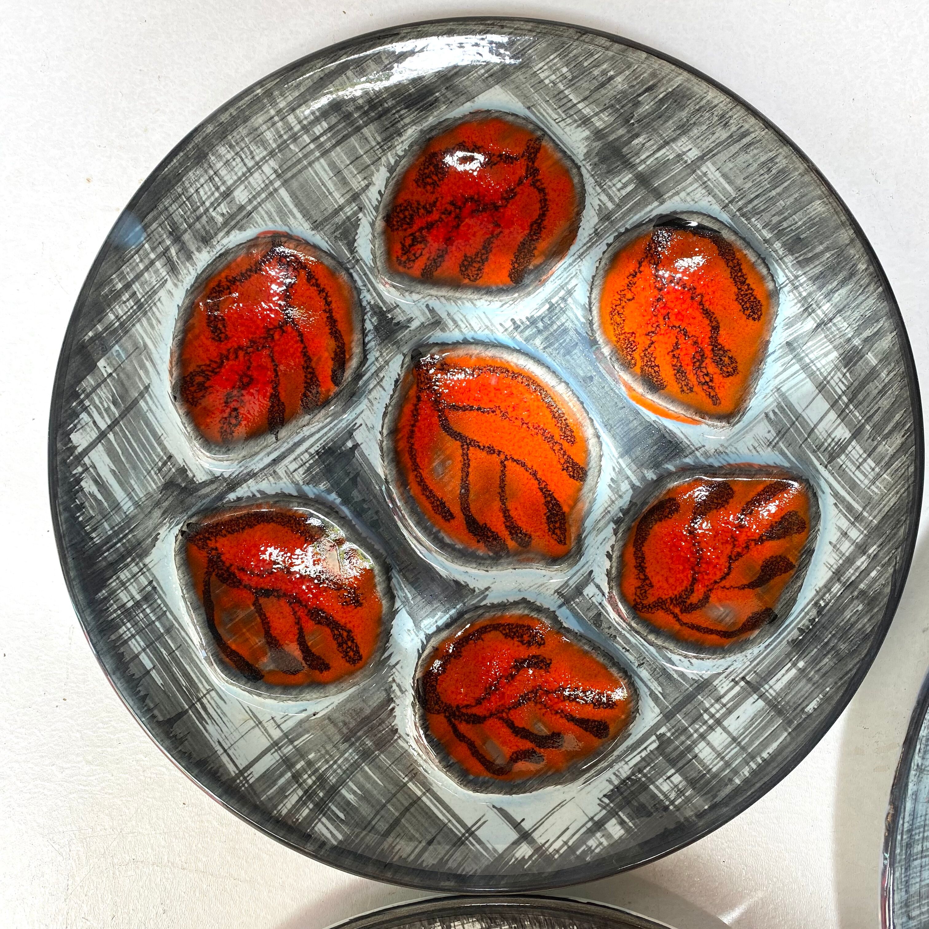 Vintage oyster plates