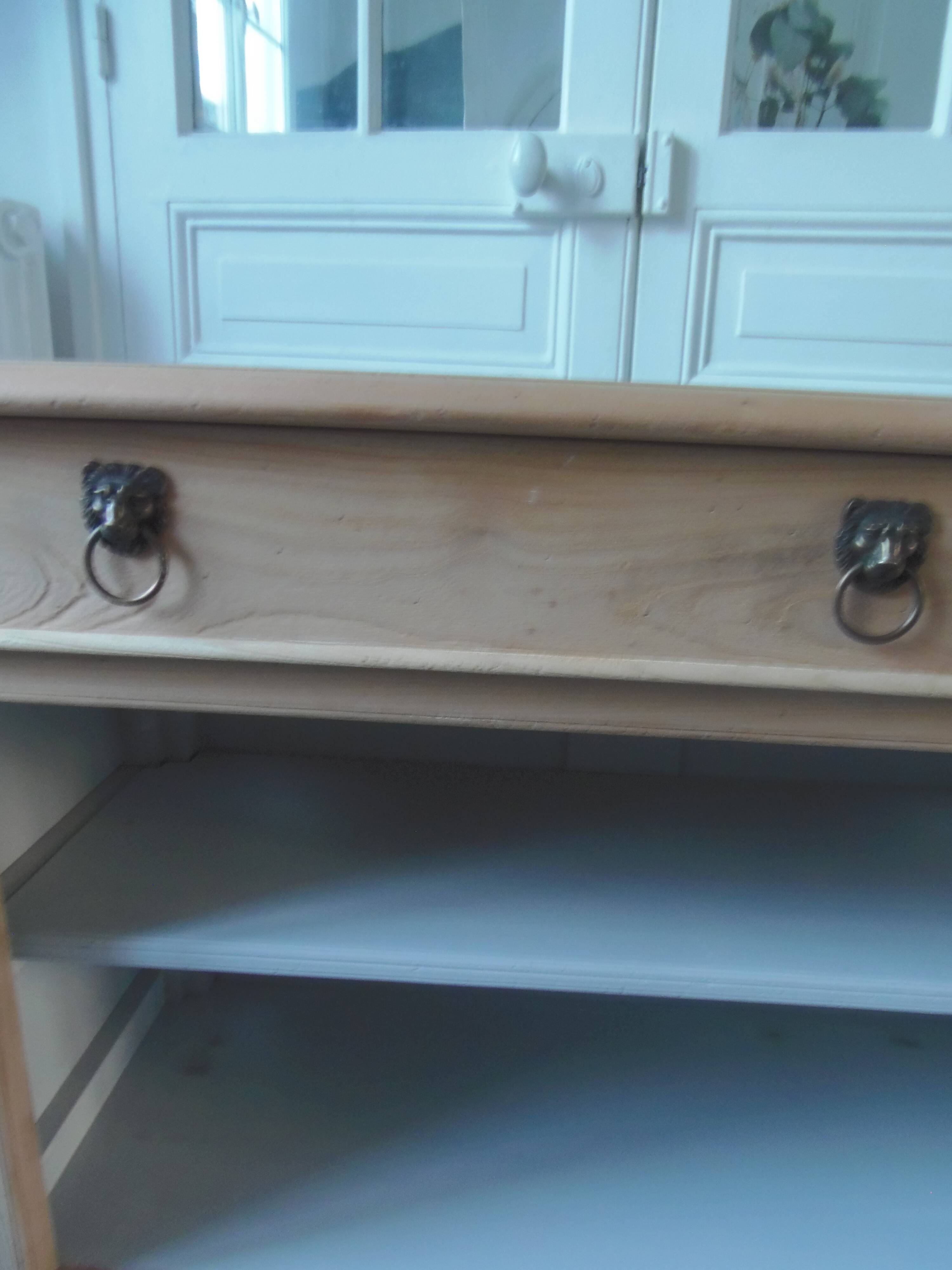 crafted dresser in raw solid wood.