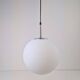 Sphere Pendant in White Satin Opal Glass from Glashütte Limburg, 1970
