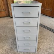 Industrial grey metal chest of drawers, 1980s
