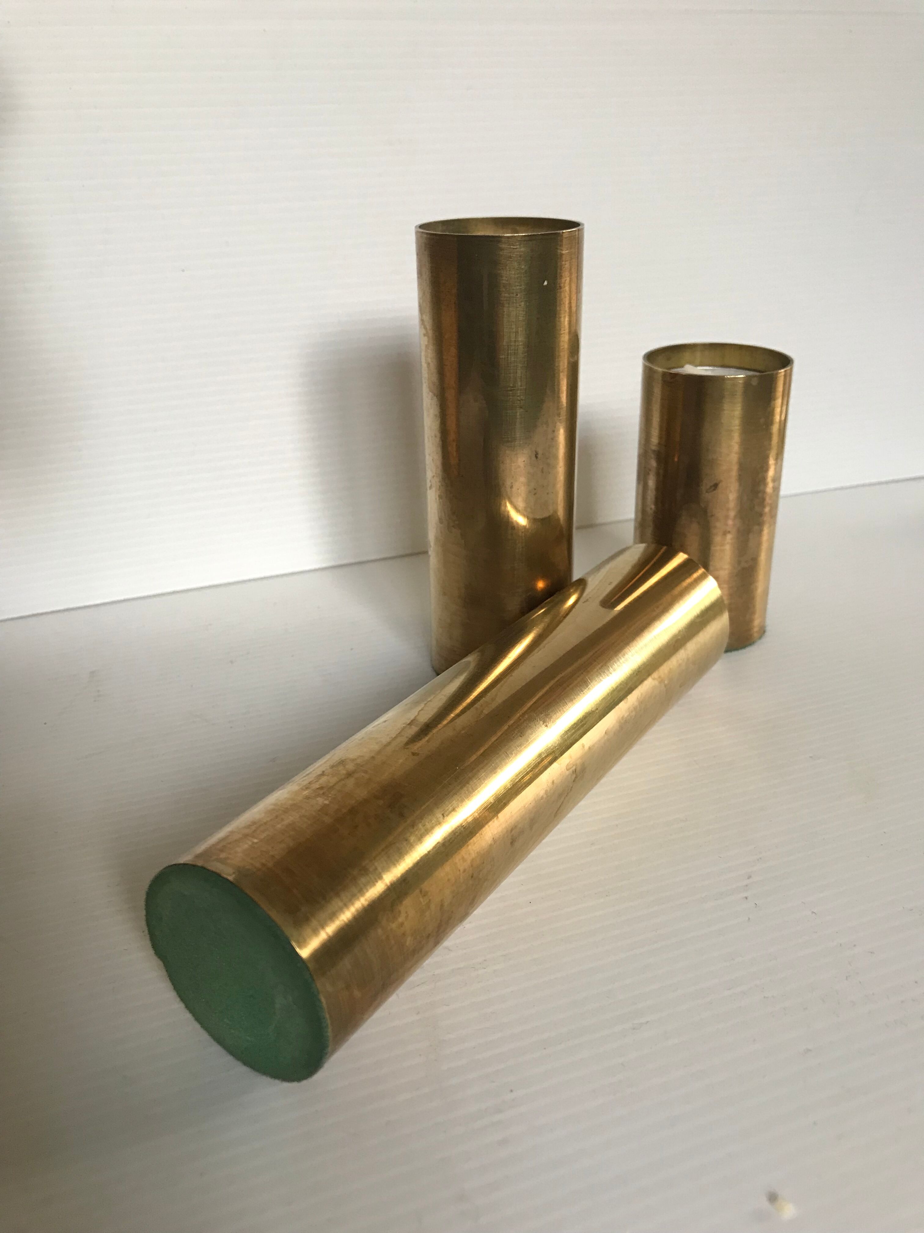 Scandinavian brass candle holders circa 1950