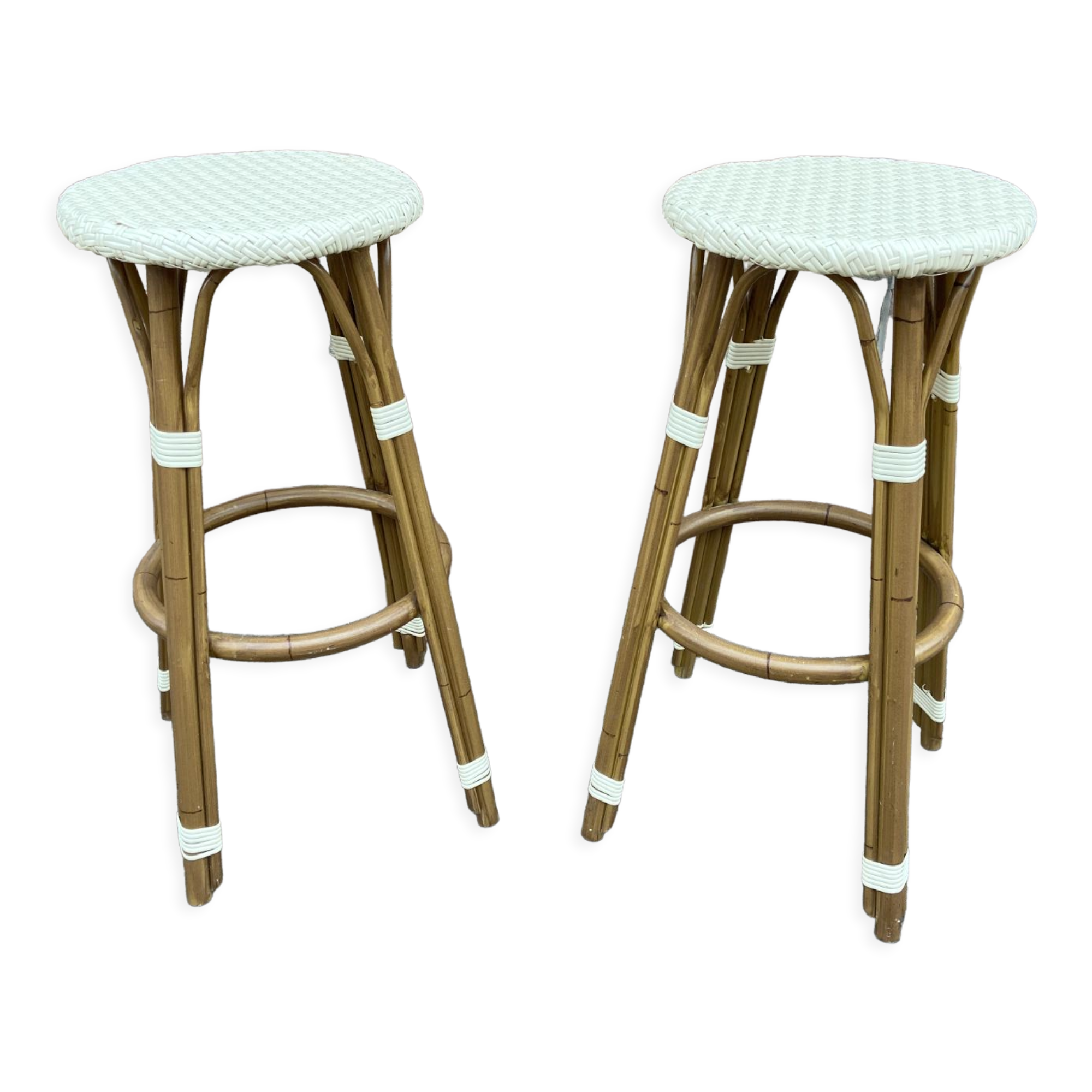 Pair of bar stool style drucker paris café