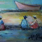Michel Pabois - By the Sea - Oil on canvas signed.