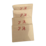 4 damask linen / silk tea towels, fa monogram