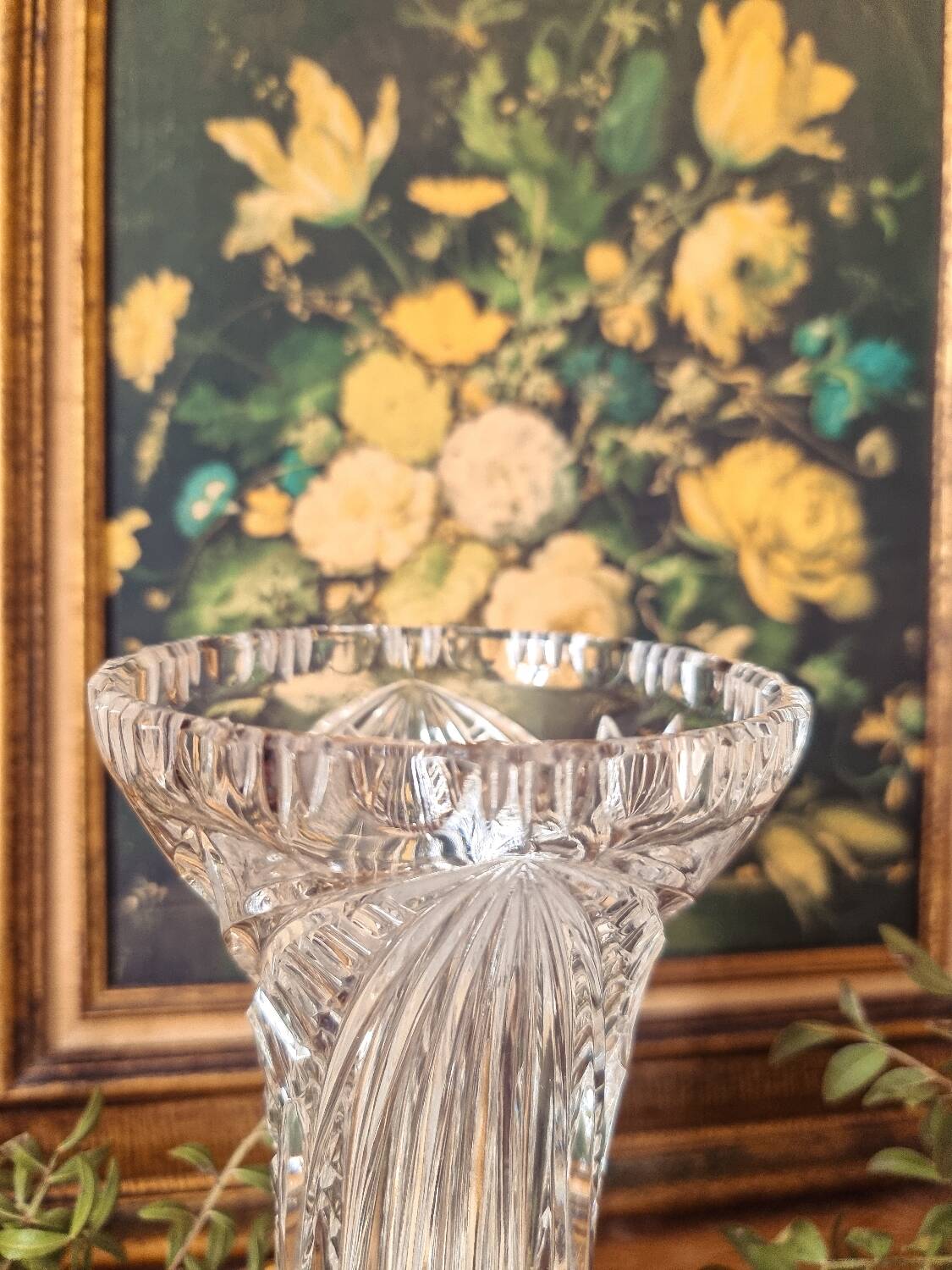Cut crystal vase